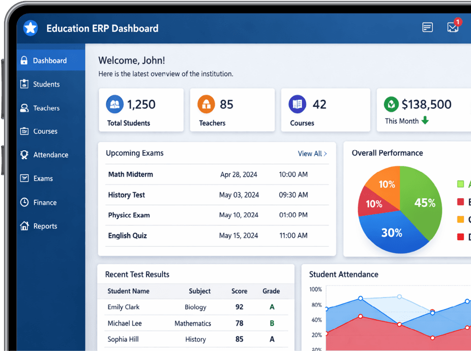 Education Solutions dashboard interface