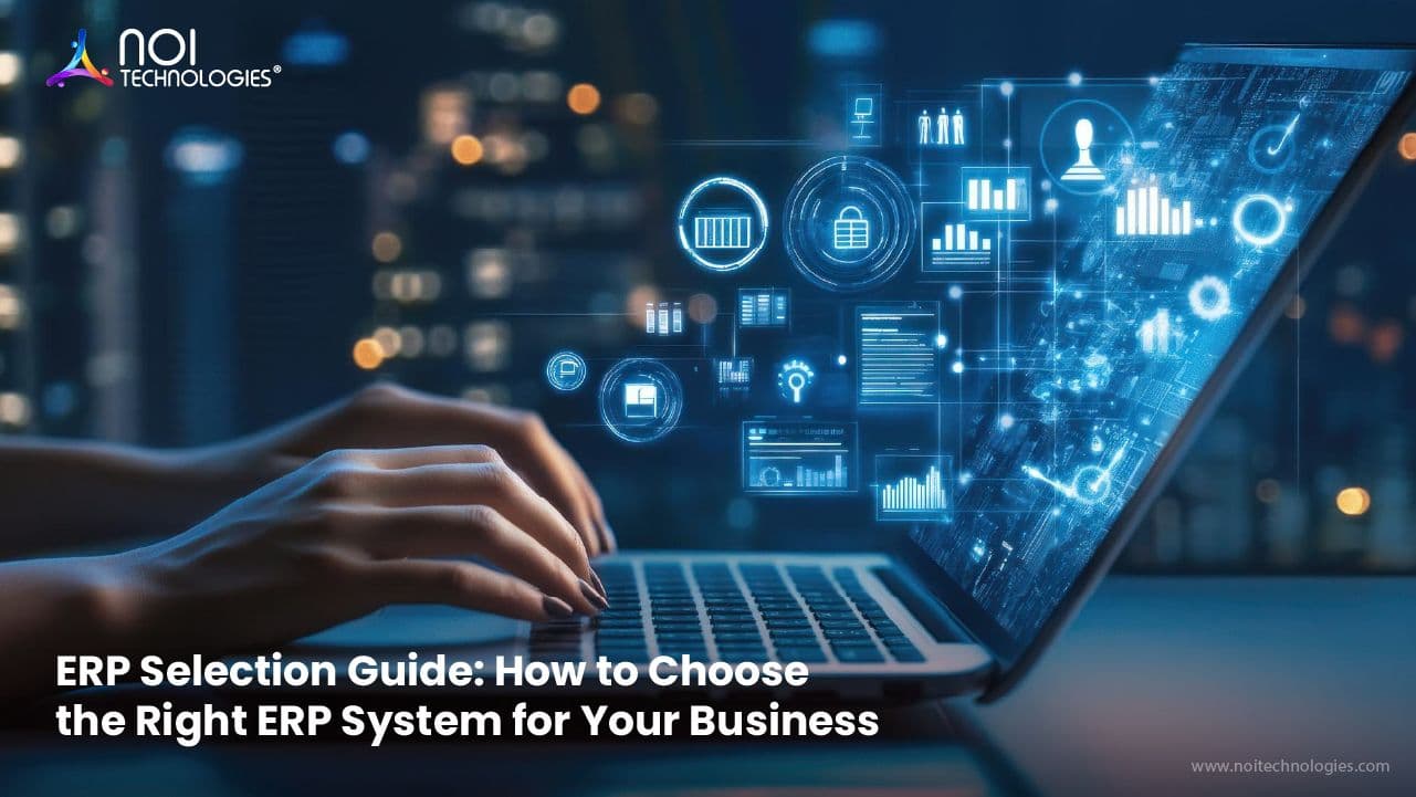 ERP system selection guide for evaluating business requirements, features, integrations, scalability, and implementation costs