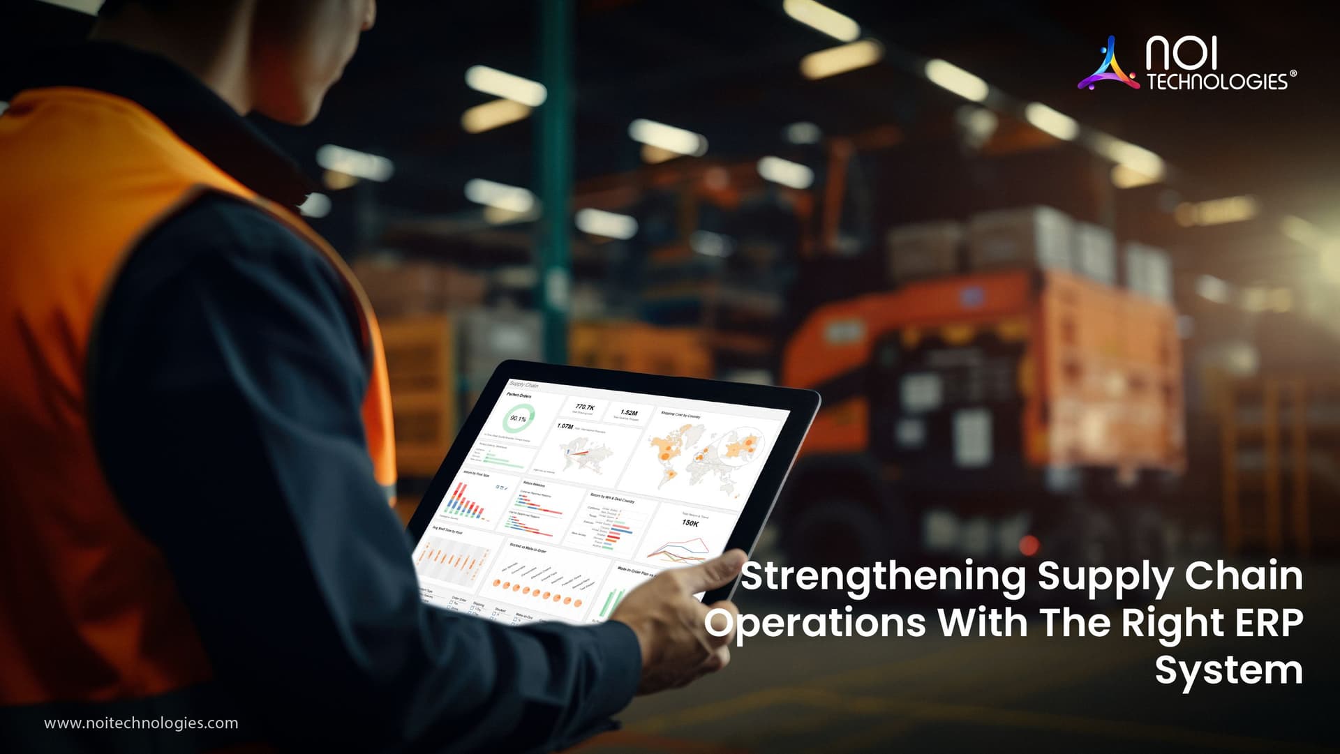 ERP system connecting inventory, procurement, logistics, and supply chain operations