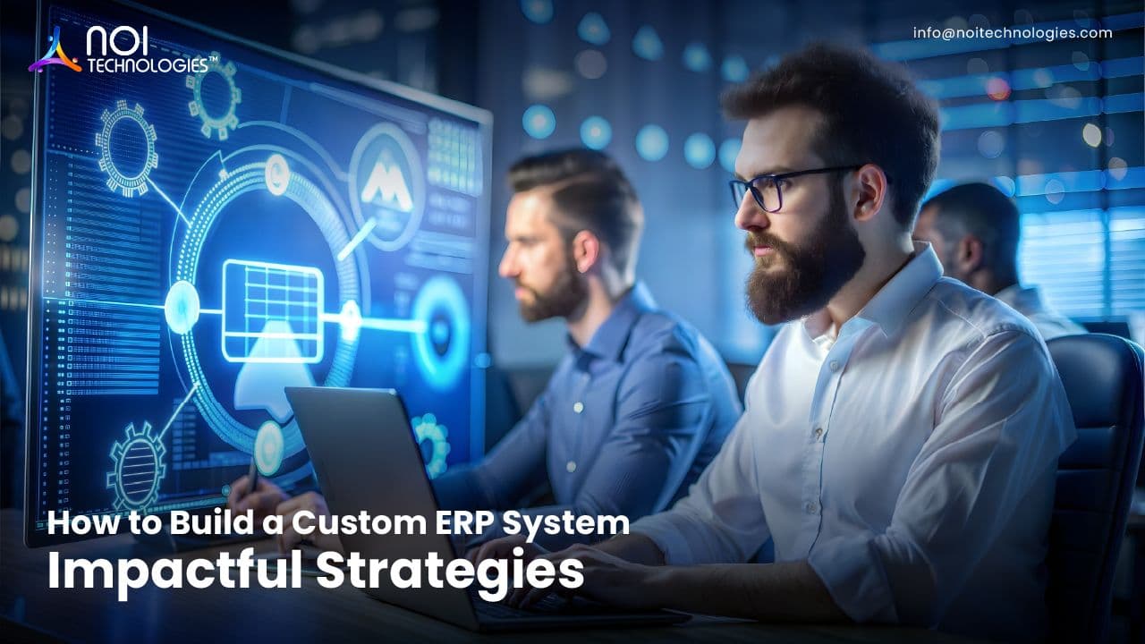 Custom ERP development team planning a system for a US business