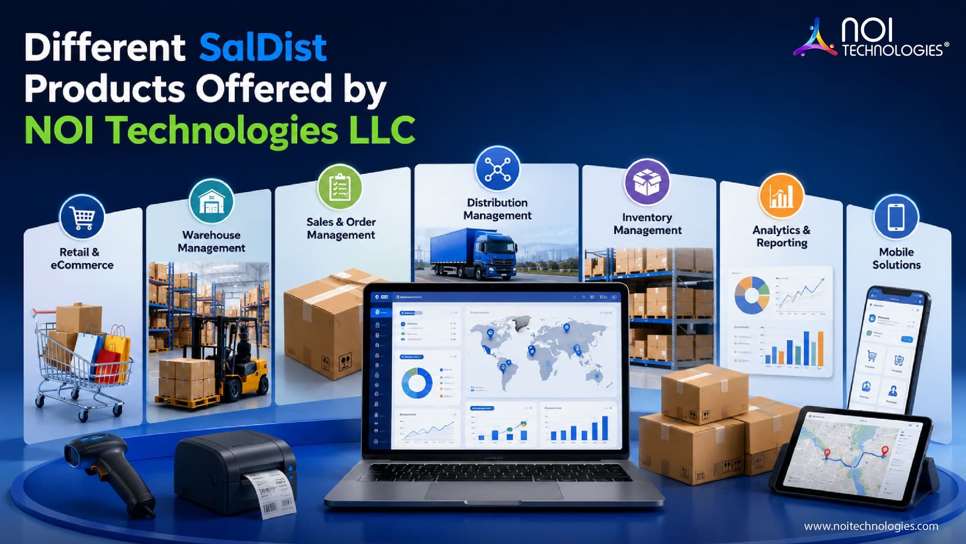 SalDist business management software for warehouse, inventory, sales, distribution, analytics, and mobile operations